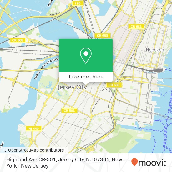 Mapa de Highland Ave CR-501, Jersey City, NJ 07306