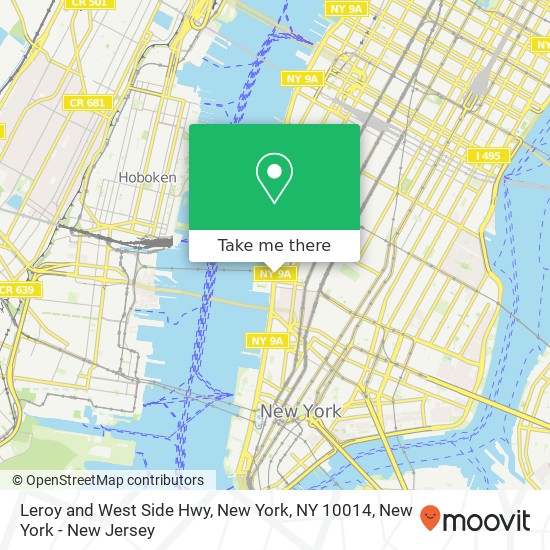 Mapa de Leroy and West Side Hwy, New York, NY 10014