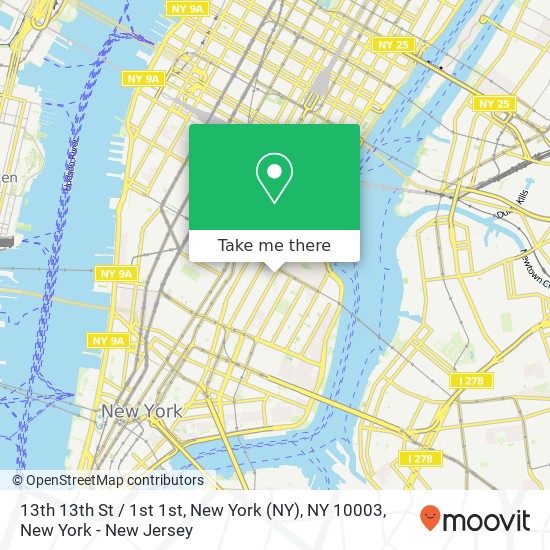 Mapa de 13th 13th St / 1st 1st, New York (NY), NY 10003