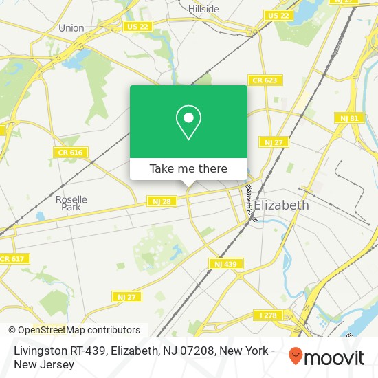 Livingston RT-439, Elizabeth, NJ 07208 map