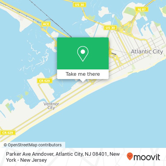 Parker Ave Anndover, Atlantic City, NJ 08401 map