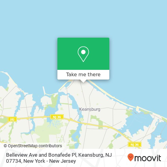 Mapa de Belleview Ave and Bonafede Pl, Keansburg, NJ 07734