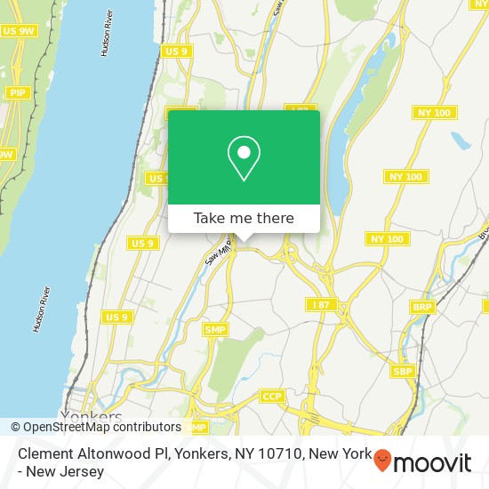 Mapa de Clement Altonwood Pl, Yonkers, NY 10710