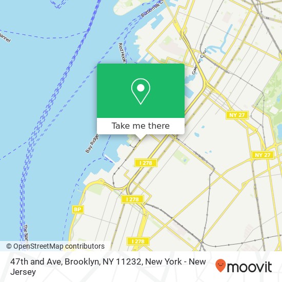 47th and Ave, Brooklyn, NY 11232 map