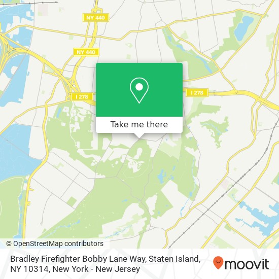 Mapa de Bradley Firefighter Bobby Lane Way, Staten Island, NY 10314