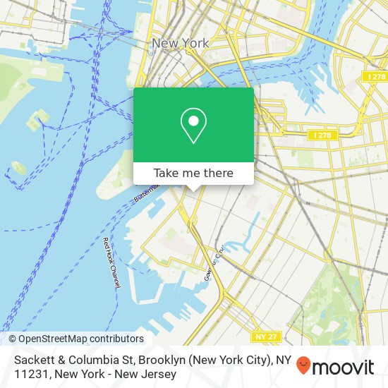 Mapa de Sackett & Columbia St, Brooklyn (New York City), NY 11231