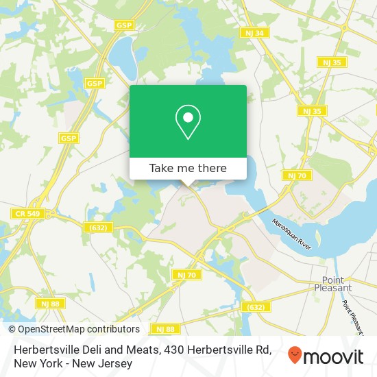 Mapa de Herbertsville Deli and Meats, 430 Herbertsville Rd