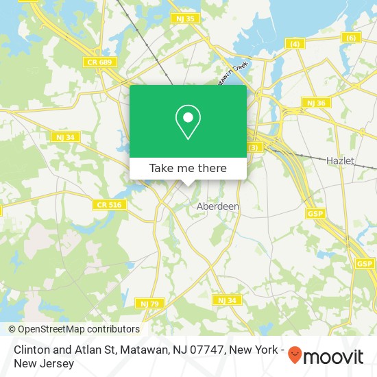 Mapa de Clinton and Atlan St, Matawan, NJ 07747