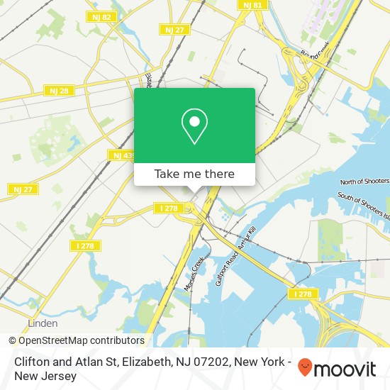 Mapa de Clifton and Atlan St, Elizabeth, NJ 07202
