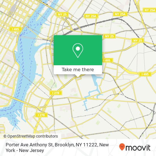 Porter Ave Anthony St, Brooklyn, NY 11222 map