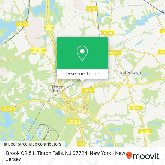 Brook CR-51, Tinton Falls, NJ 07724 map