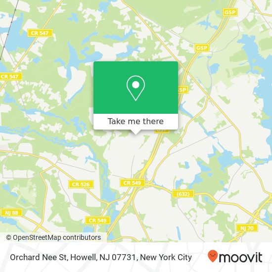 Mapa de Orchard Nee St, Howell, NJ 07731