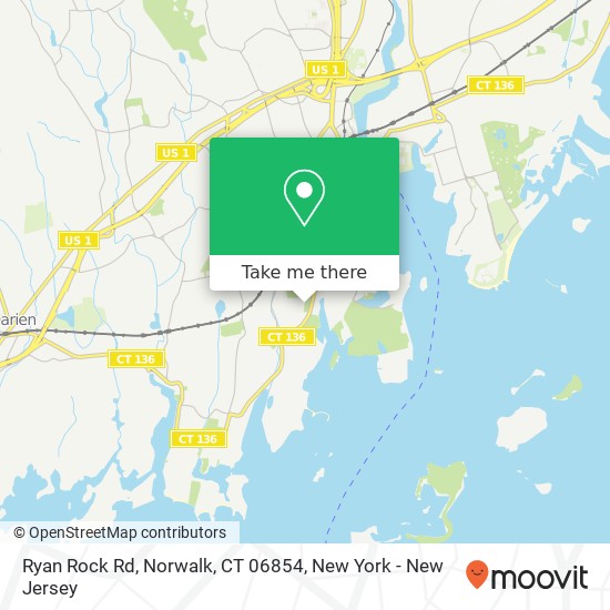 Mapa de Ryan Rock Rd, Norwalk, CT 06854