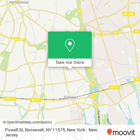 Mapa de Powell St, Roosevelt, NY 11575