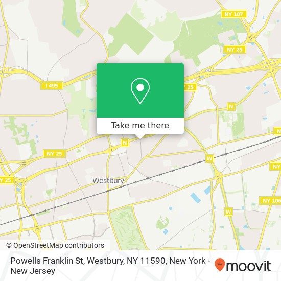 Mapa de Powells Franklin St, Westbury, NY 11590