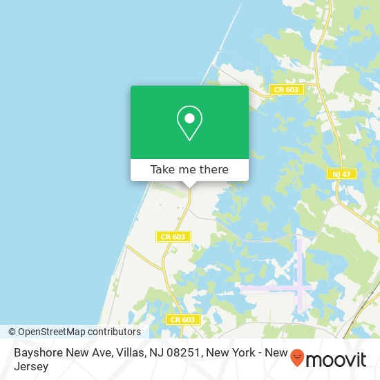 Mapa de Bayshore New Ave, Villas, NJ 08251