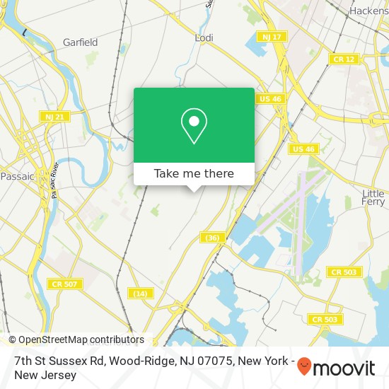 7th St Sussex Rd, Wood-Ridge, NJ 07075 map