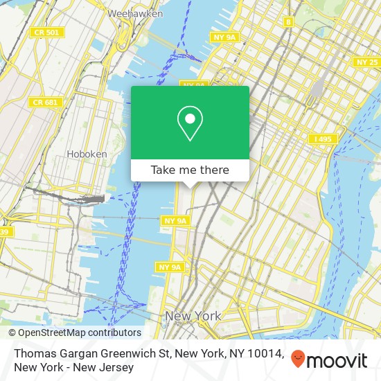 Thomas Gargan Greenwich St, New York, NY 10014 map