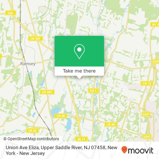 Union Ave Eliza, Upper Saddle River, NJ 07458 map