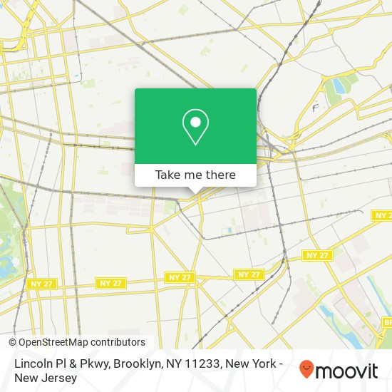 Mapa de Lincoln Pl & Pkwy, Brooklyn, NY 11233