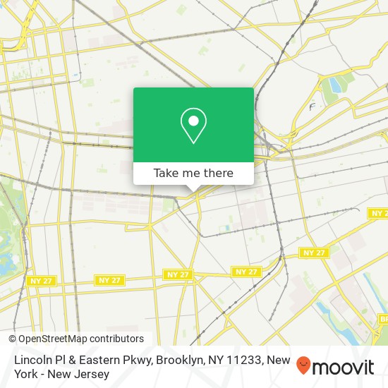 Mapa de Lincoln Pl & Eastern Pkwy, Brooklyn, NY 11233