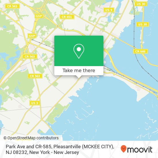 Park Ave and CR-585, Pleasantville (MCKEE CITY), NJ 08232 map