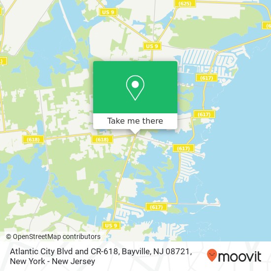 Mapa de Atlantic City Blvd and CR-618, Bayville, NJ 08721