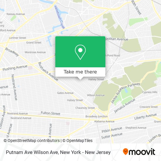 Mapa de Putnam Ave Wilson Ave