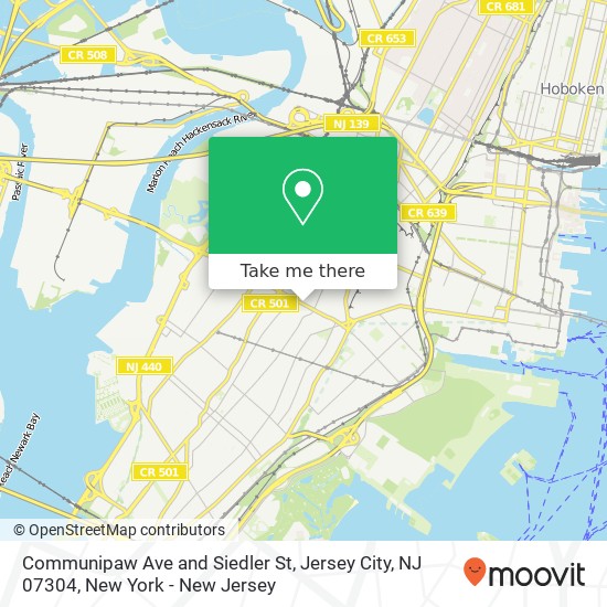 Mapa de Communipaw Ave and Siedler St, Jersey City, NJ 07304