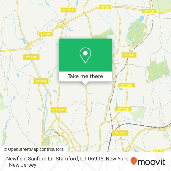 Mapa de Newfield Sanford Ln, Stamford, CT 06905
