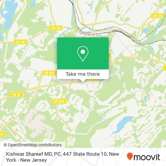 Mapa de Kishwar Shareef MD, PC, 447 State Route 10