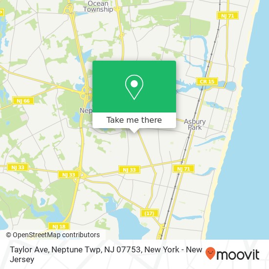 Taylor Ave, Neptune Twp, NJ 07753 map