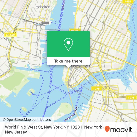 World Fin & West St, New York, NY 10281 map