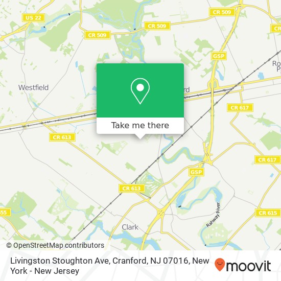 Mapa de Livingston Stoughton Ave, Cranford, NJ 07016