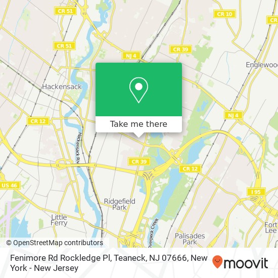 Mapa de Fenimore Rd Rockledge Pl, Teaneck, NJ 07666