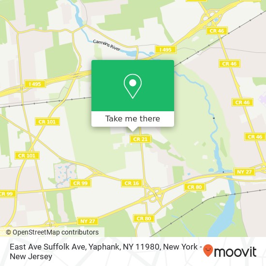 Mapa de East Ave Suffolk Ave, Yaphank, NY 11980