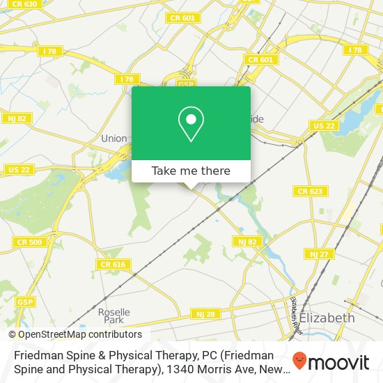 Mapa de Friedman Spine & Physical Therapy, PC (Friedman Spine and Physical Therapy), 1340 Morris Ave
