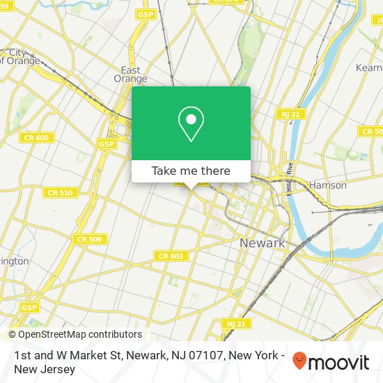1st and W Market St, Newark, NJ 07107 map