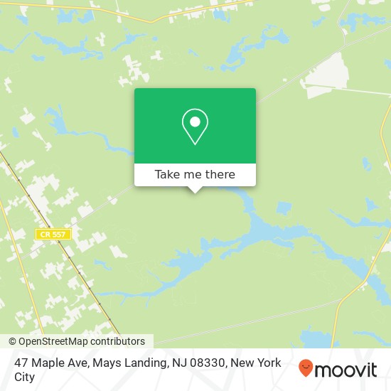 Mapa de 47 Maple Ave, Mays Landing, NJ 08330