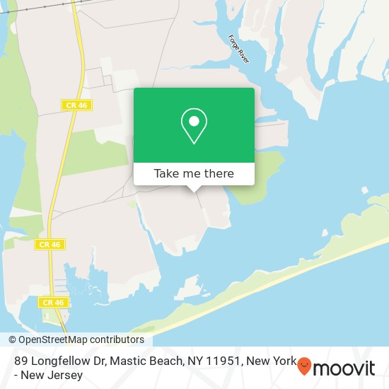 89 Longfellow Dr, Mastic Beach, NY 11951 map