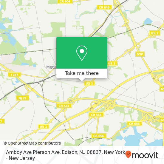 Mapa de Amboy Ave Pierson Ave, Edison, NJ 08837