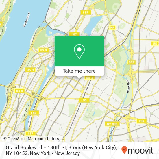 Mapa de Grand Boulevard E 180th St, Bronx (New York City), NY 10453