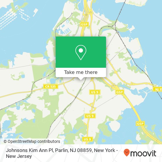 Mapa de Johnsons Kim Ann Pl, Parlin, NJ 08859