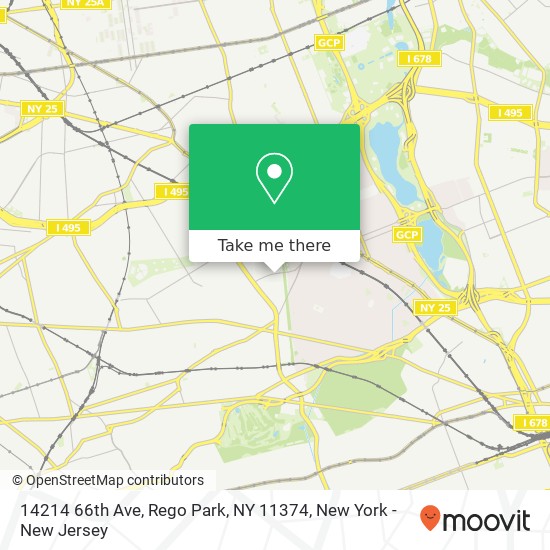 Mapa de 14214 66th Ave, Rego Park, NY 11374