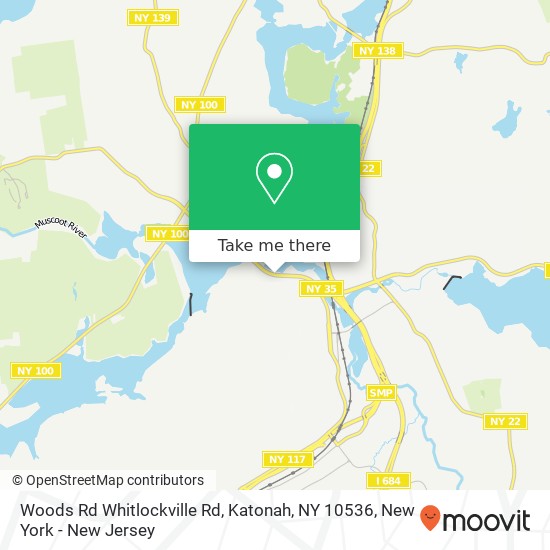 Mapa de Woods Rd Whitlockville Rd, Katonah, NY 10536