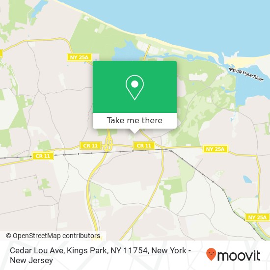 Mapa de Cedar Lou Ave, Kings Park, NY 11754