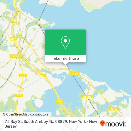 Mapa de 75 Bay St, South Amboy, NJ 08879
