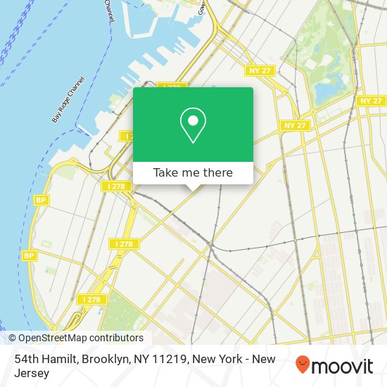 Mapa de 54th Hamilt, Brooklyn, NY 11219