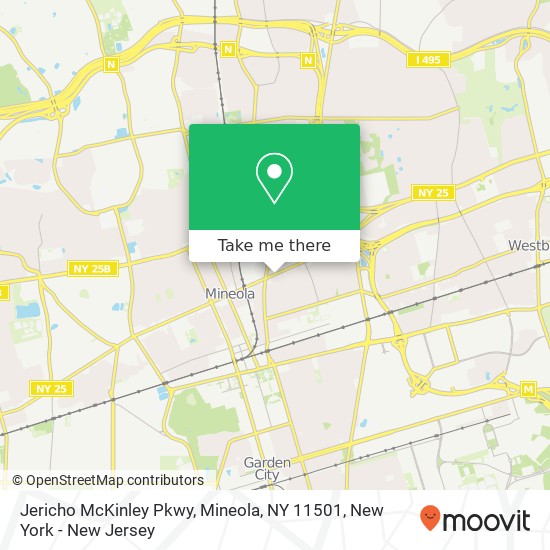 Mapa de Jericho McKinley Pkwy, Mineola, NY 11501