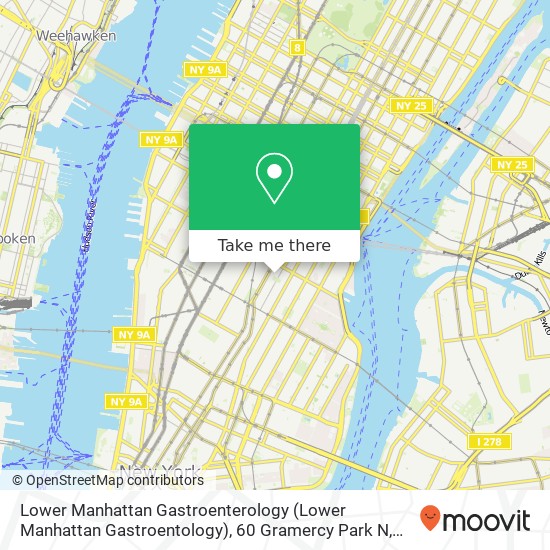 Mapa de Lower Manhattan Gastroenterology (Lower Manhattan Gastroentology), 60 Gramercy Park N